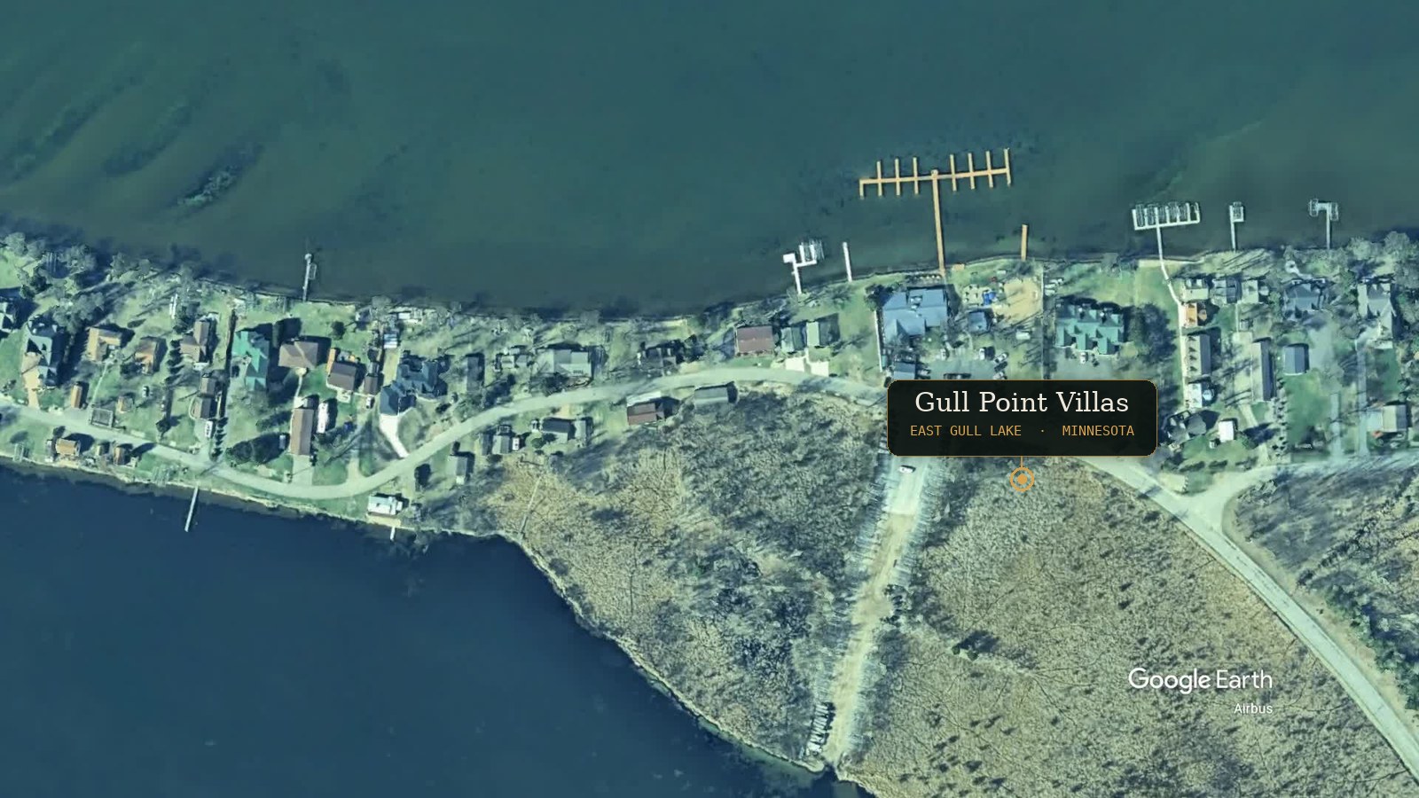 Aerial view of Gull Point Villas on East Gull Lake, MN